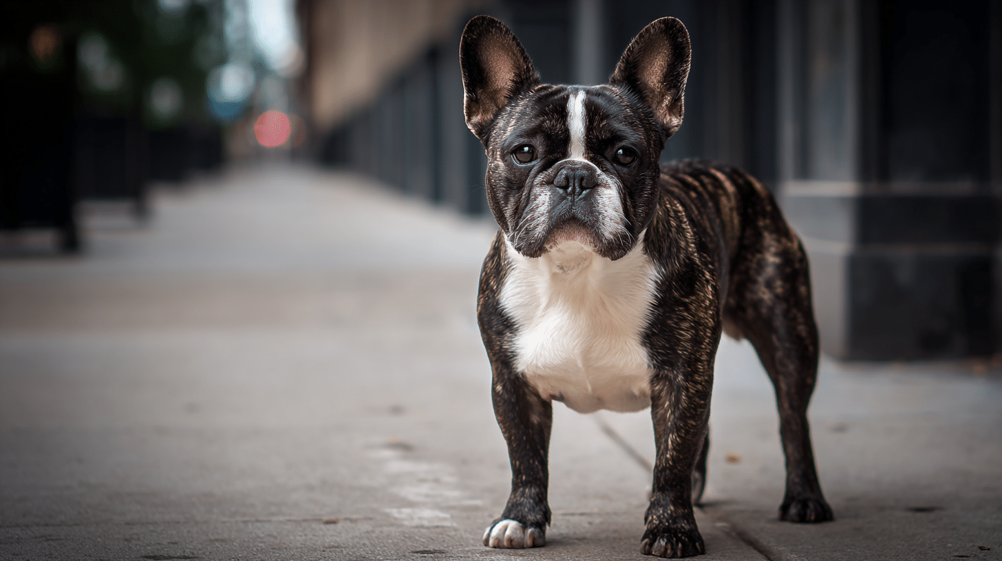 brindle with white markings